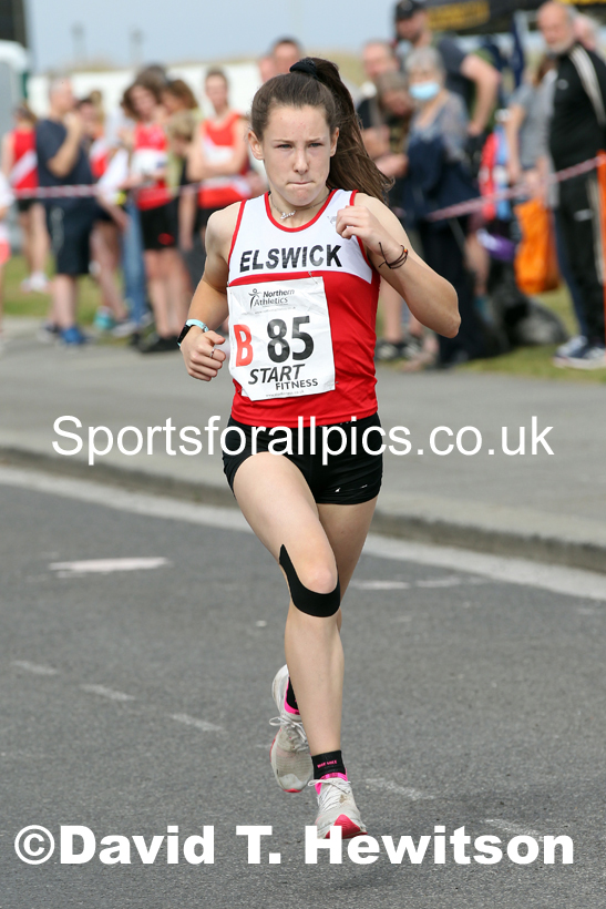 Girls under-15s 2021 Northern 6 and 4 Stage and Young Athletes Road Relays, Redcar. Photo: David T. Hewitson/Sports for All Pics